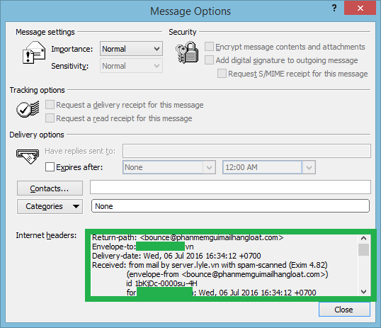Kiểm tra mail Spam từ Microsoft Outlook